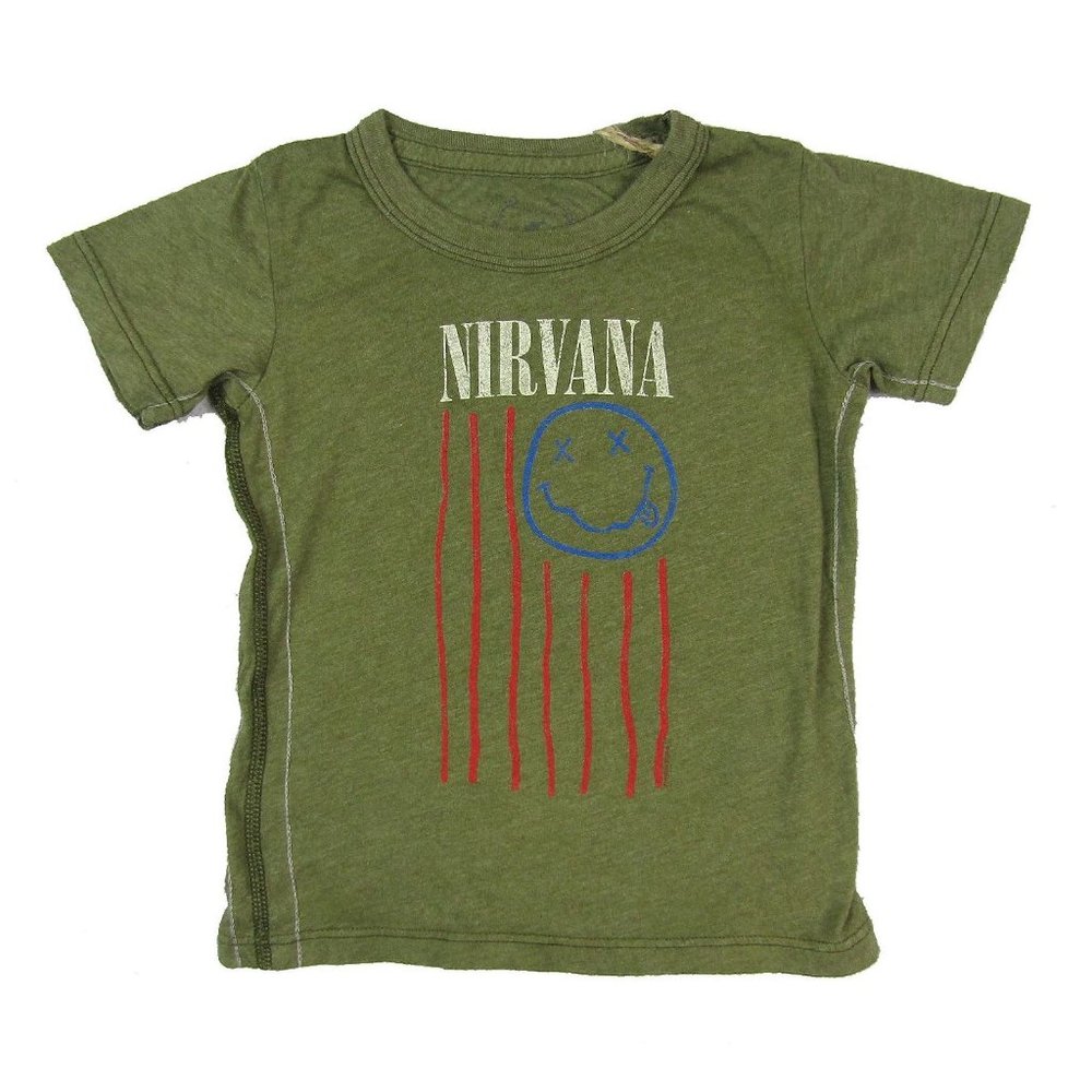 Nirvana Trunk LTD Smiley Flag Youth Green T Shirt